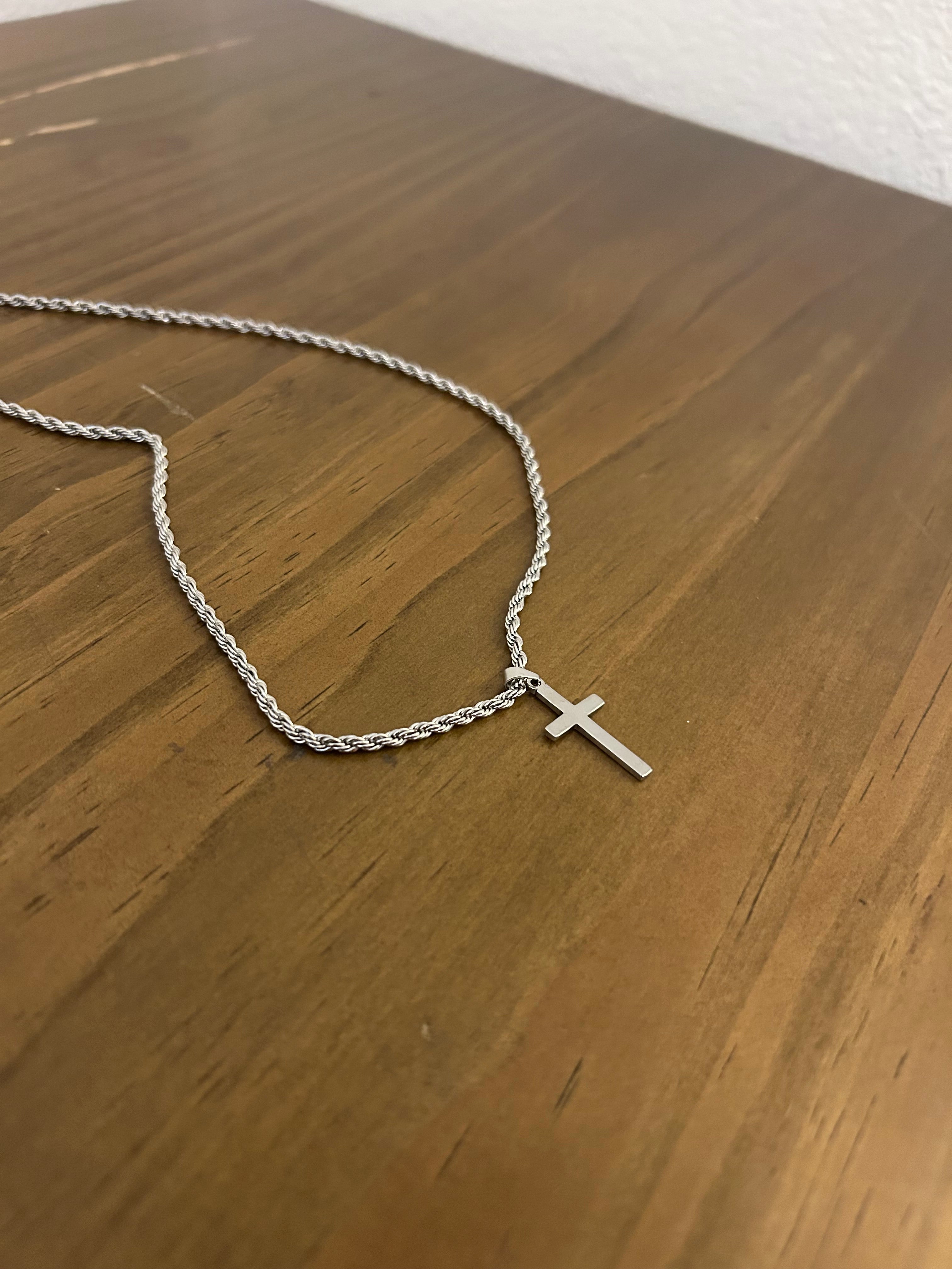 20 Inch Silver Cross Necklace