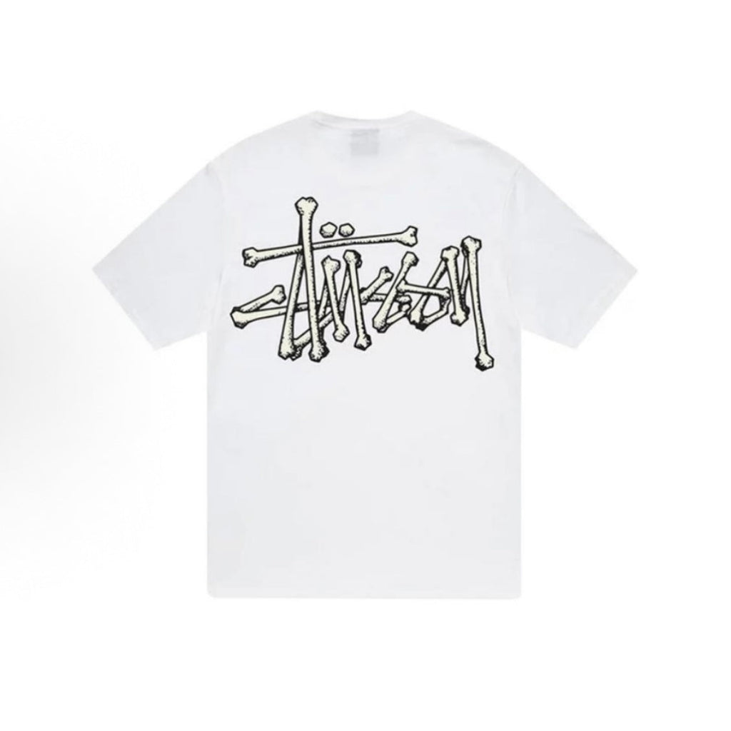 White Stüssy Bones Logo T-Shirt