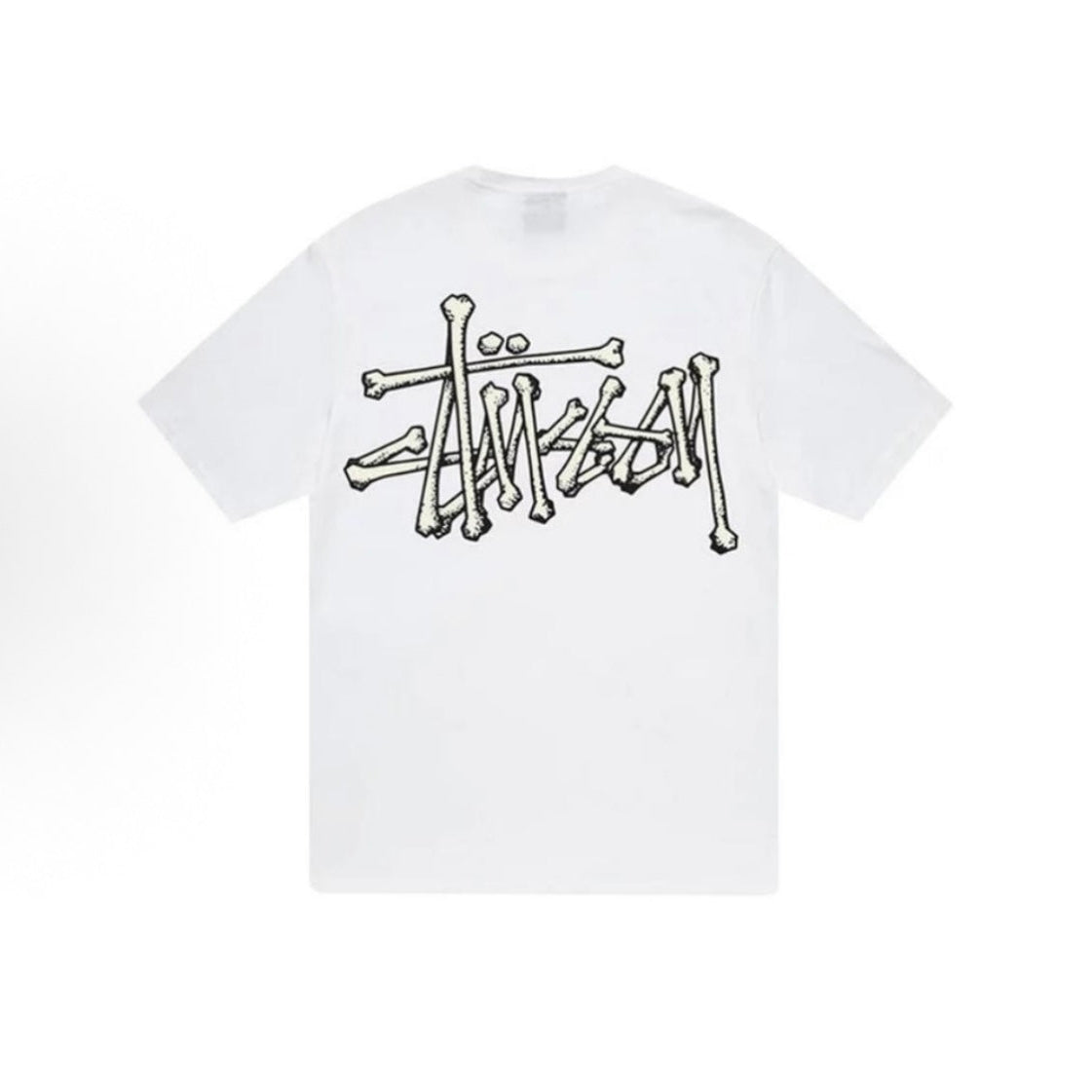 White Stüssy Bones Logo T-Shirt