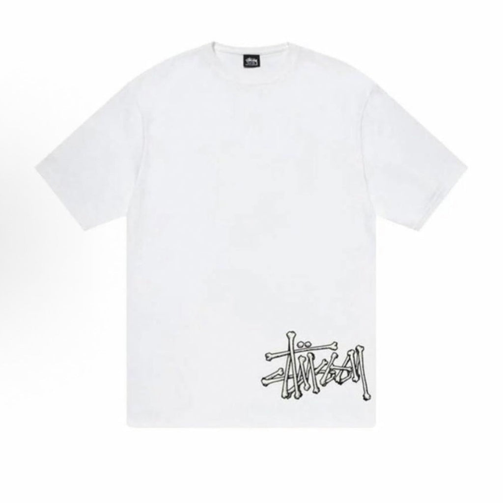 White Stüssy Bones Logo T-Shirt