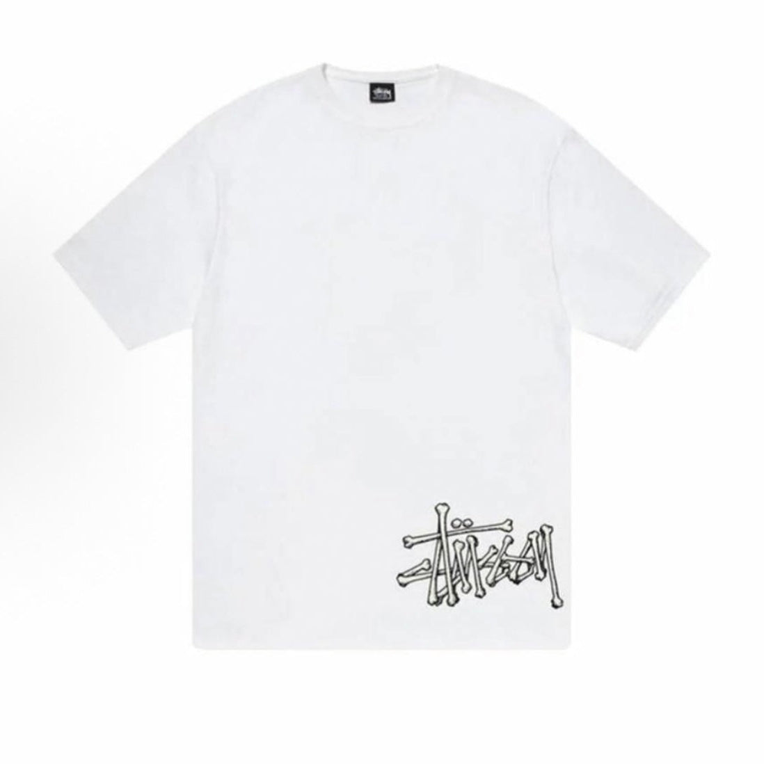 White Stüssy Bones Logo T-Shirt