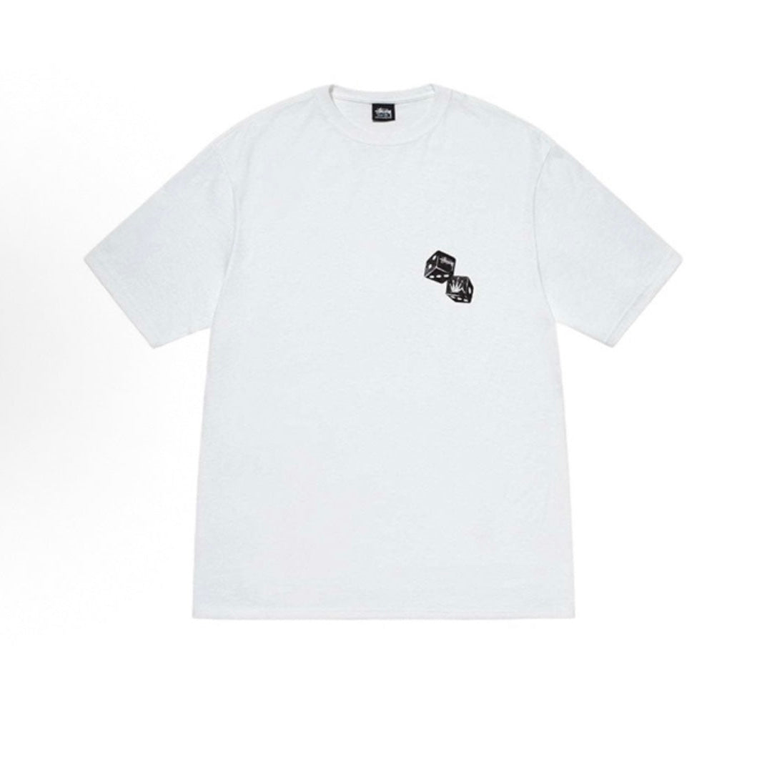 White Stüssy Dice Graphic T-Shirt