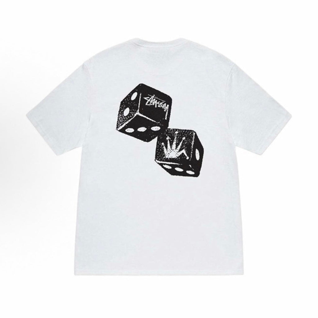 White Stüssy Dice Graphic T-Shirt