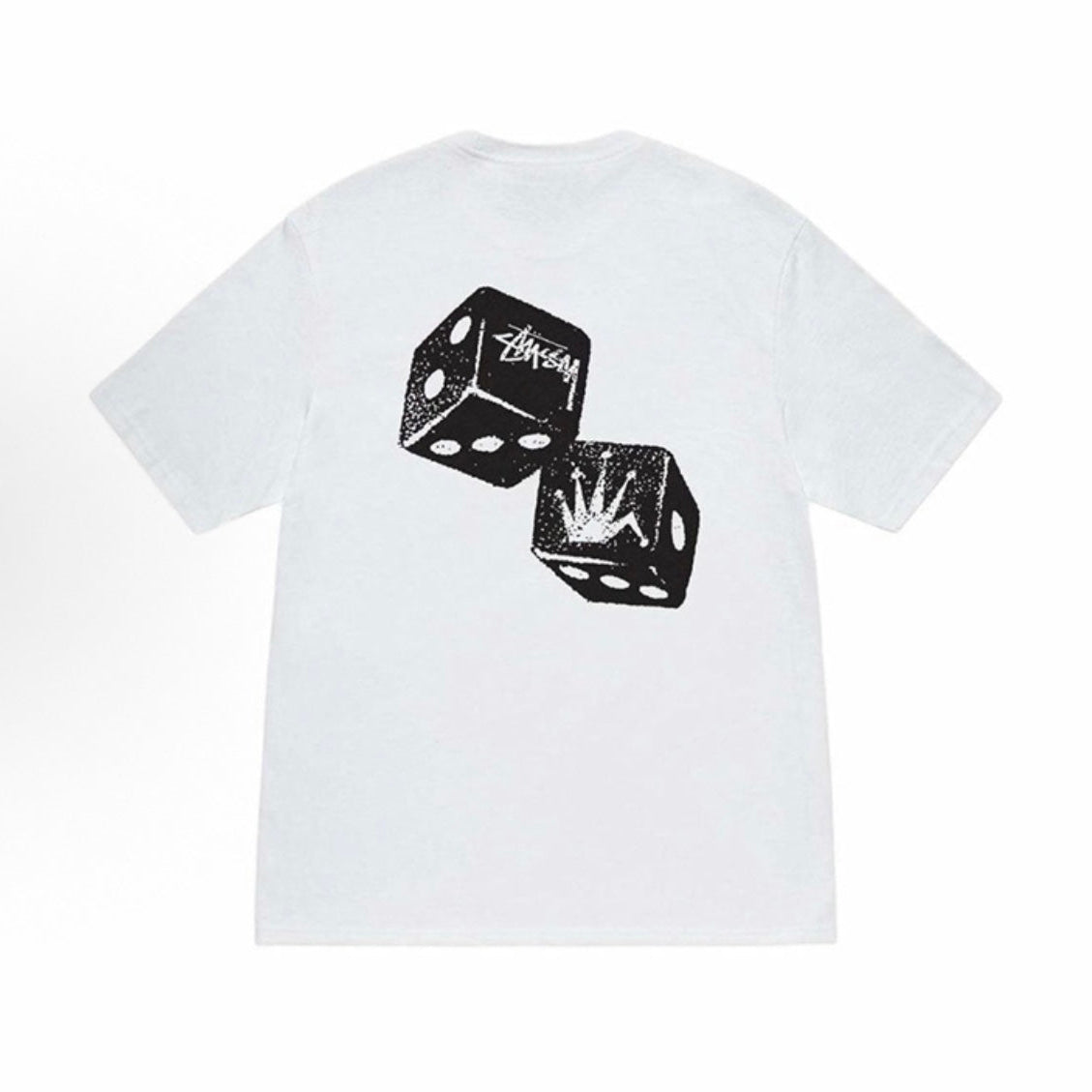 White Stüssy Dice Graphic T-Shirt